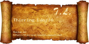 Thirring László névjegykártya